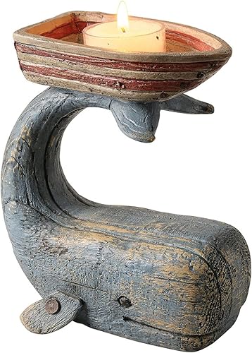 ART  ARTIFACT - Portavelas para velas de ballena y barco decoración temática náutica del océano