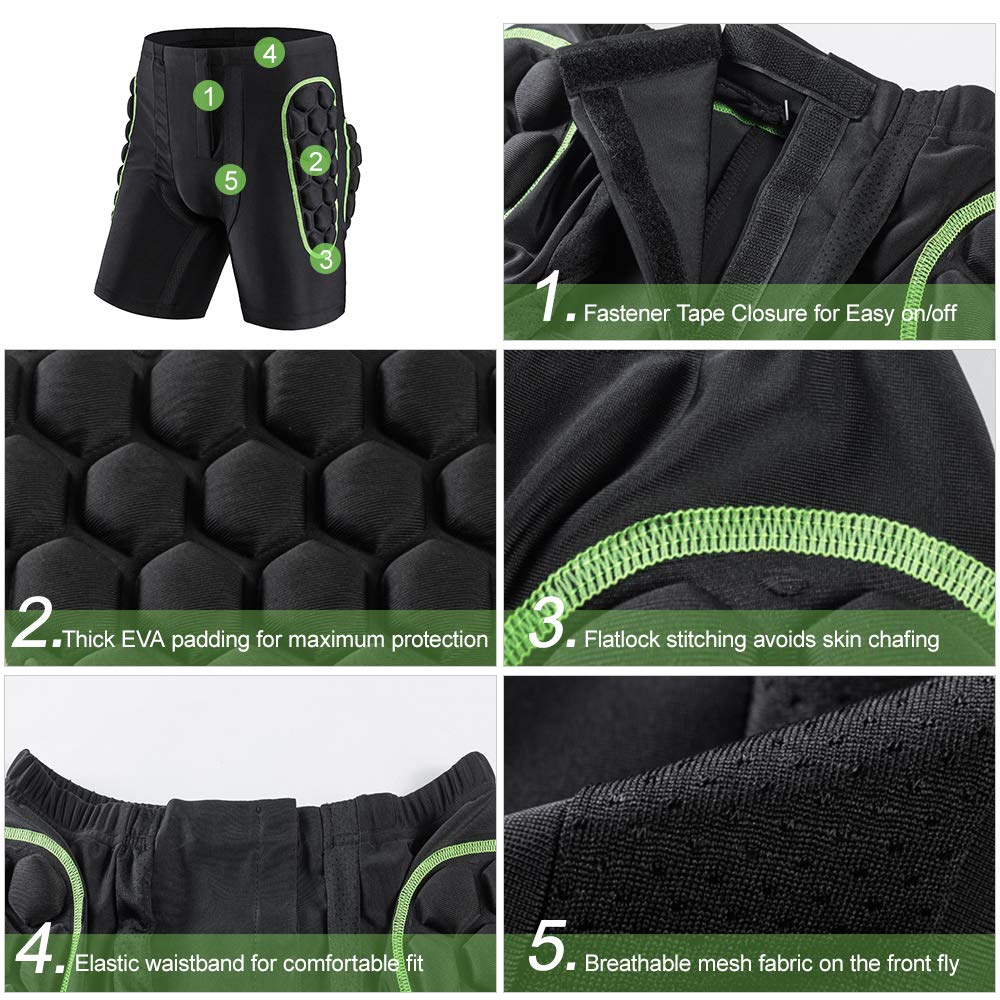 Lixada Protection des hanches pour femme avec rembourrage pour le snowboard, le patinage, le ski, l'équitation