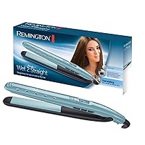 Remington Piastra per Capelli – Uso da bagnato e asciutto – per asciugare e lisciare i capelli, ingredienti microattivi anticrespo, display LCD, 140-230°C, Wet2Straight piastra per capelli S7300