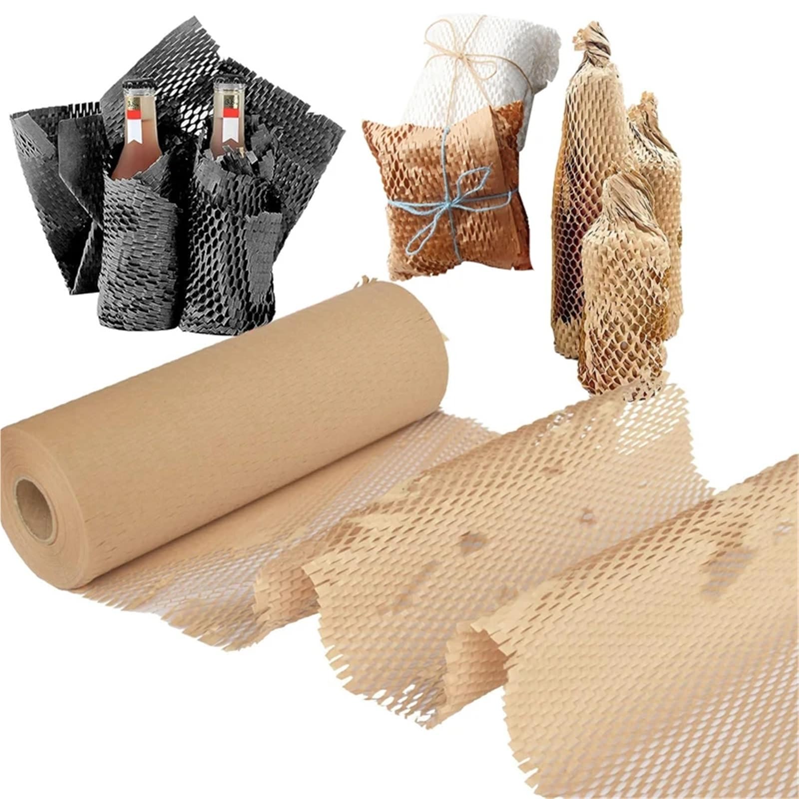 Rouleau de papier alvéolé Rouleau de film à bulles alvéolé 2 10 m for déménagement, expédition et emballage cadeaux(White,W50cm X L10m)