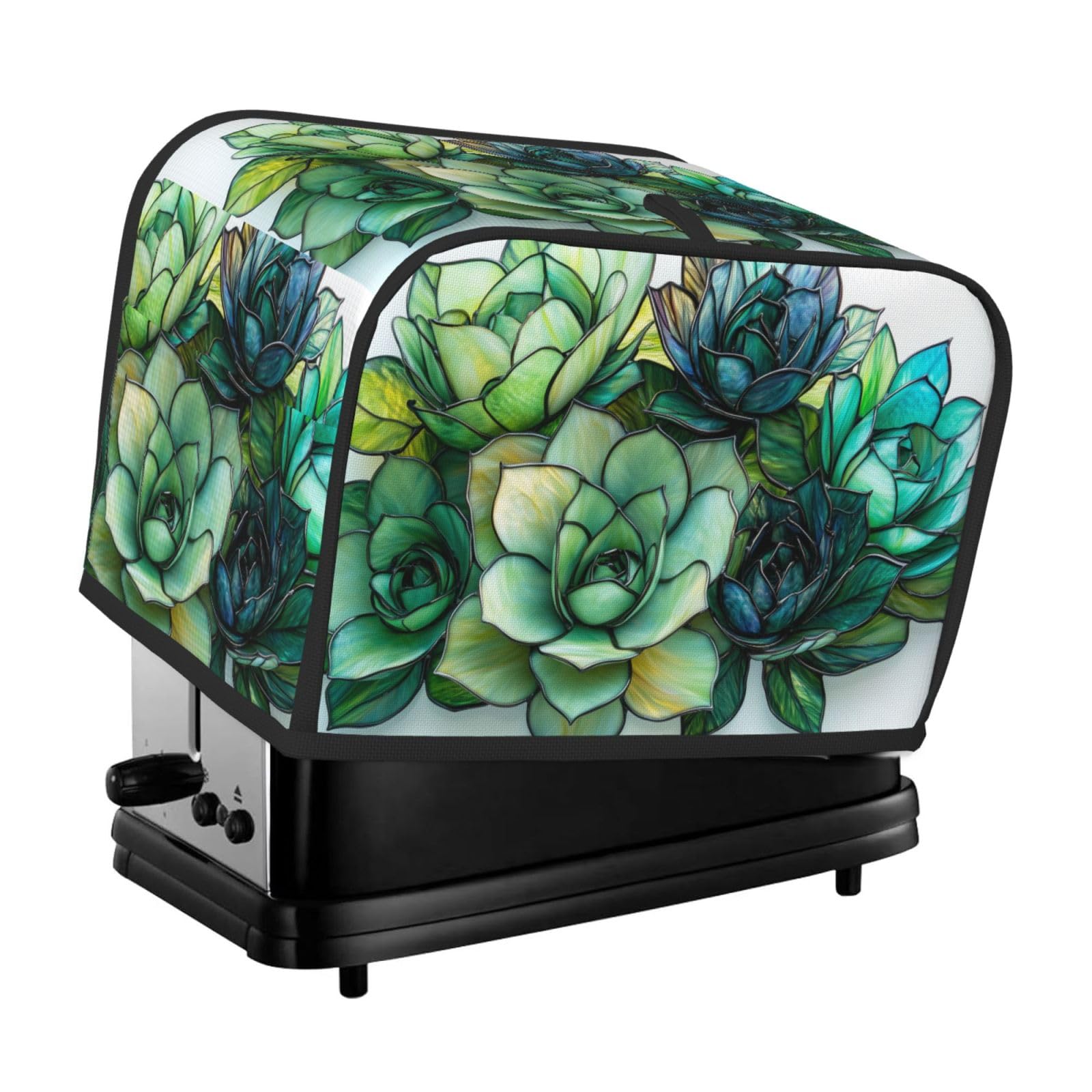 Smazdfxx As Pic Stained Glass Succulent Bush Toaster Cover 2 Slice Toaster Covers Bread Maker Cover Kitchen Small Appliance Covers Kitchen Accessories