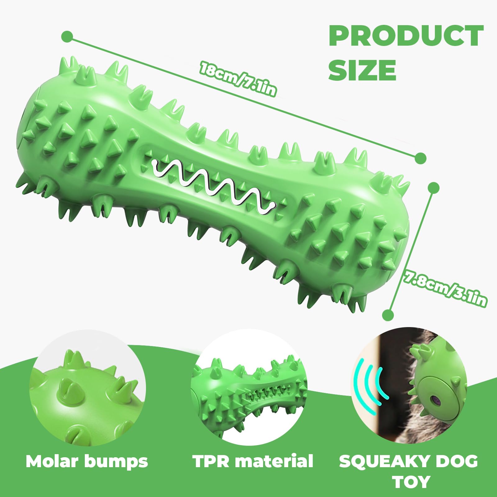 1Pc Relieve Stress Dog Dental Chew Toy Indestructible Dog Teething Chew Squeaky Dogs Aggressive Chewers Tough Dogs Aggressive Chewers for Dog Toothbrush - Image 2