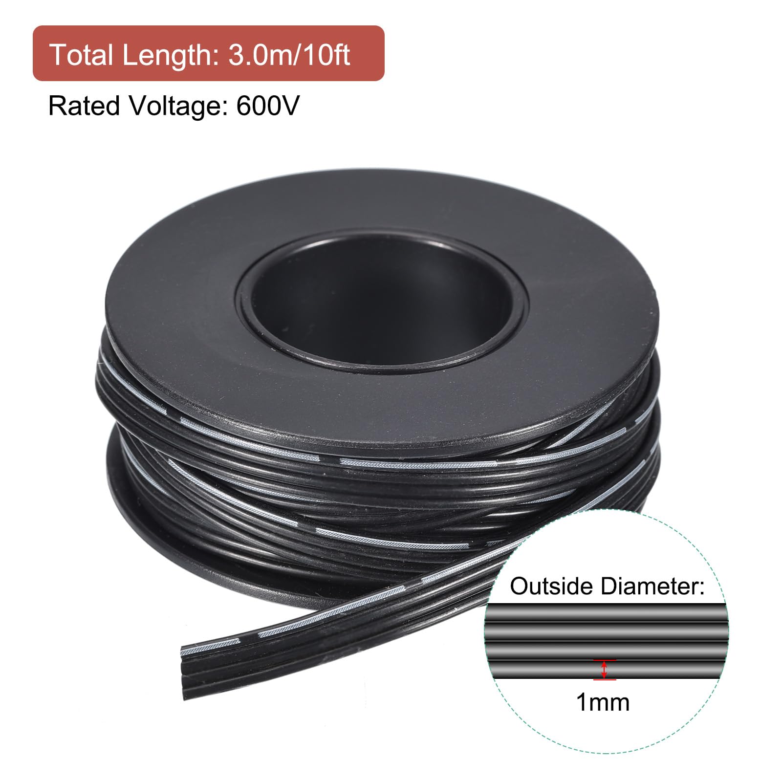 sourcing mapa 28 AWG Silikonowy kabel pętli 4 piny 28 Gauge płaski kabel elastyczny przewód silikonowy 3 m / 10 stóp czarny ocynkowany drut miedziany