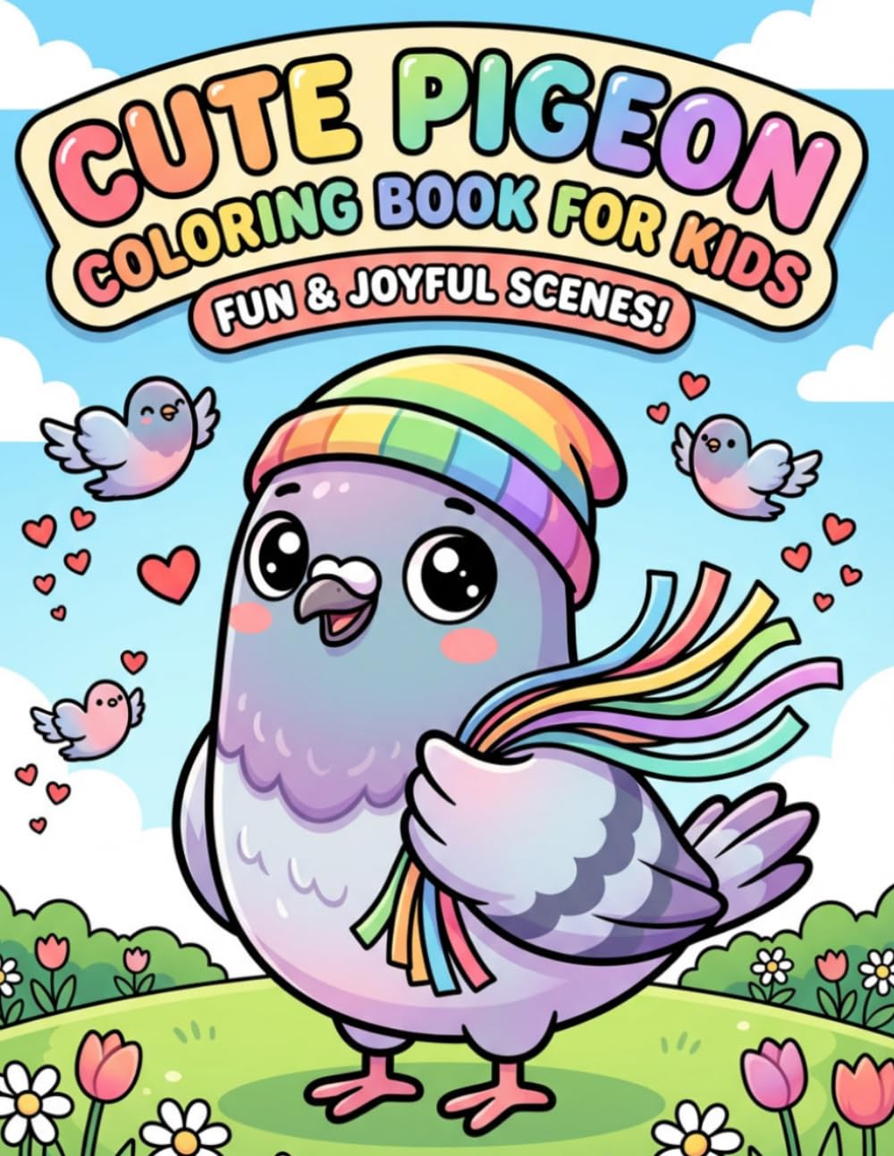 Cute Pigeon Coloring Book for Kids Ages 4–8 | 30 Simple and Clear Bird-Themed Pages for Creative Coloring: Explore Pigeon Characters, Outdoor Scenes, ... Illustrated Pages | Large 8.5" × 11" Format