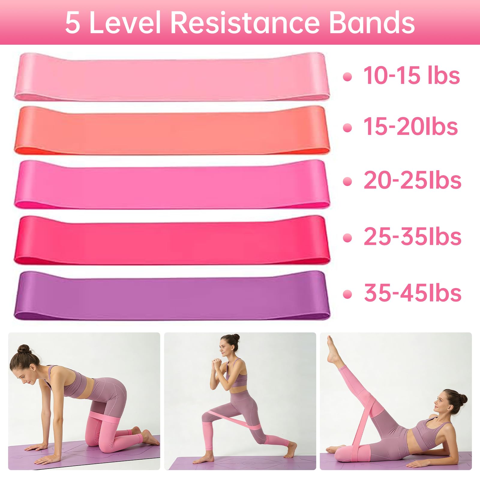 nnOuOnn Kit esencial de pilates de 17 piezas para mujer, círculos de fitness y pilates