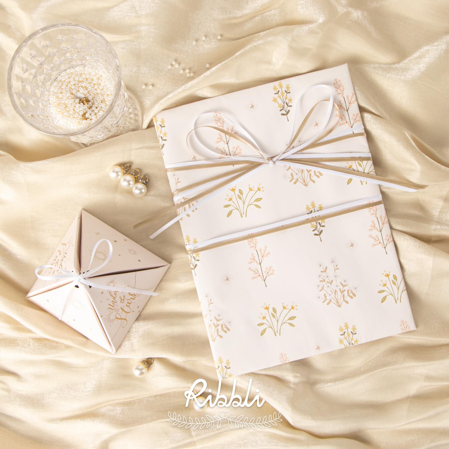 Ribbli Satin Ribbon 1/8 inch x Continuous 100 Yards, Thin White Ribbon Double Faced Use for Wedding Invitation Card, Gift Wrapping, Christmas Ornaments,Tag Decoration