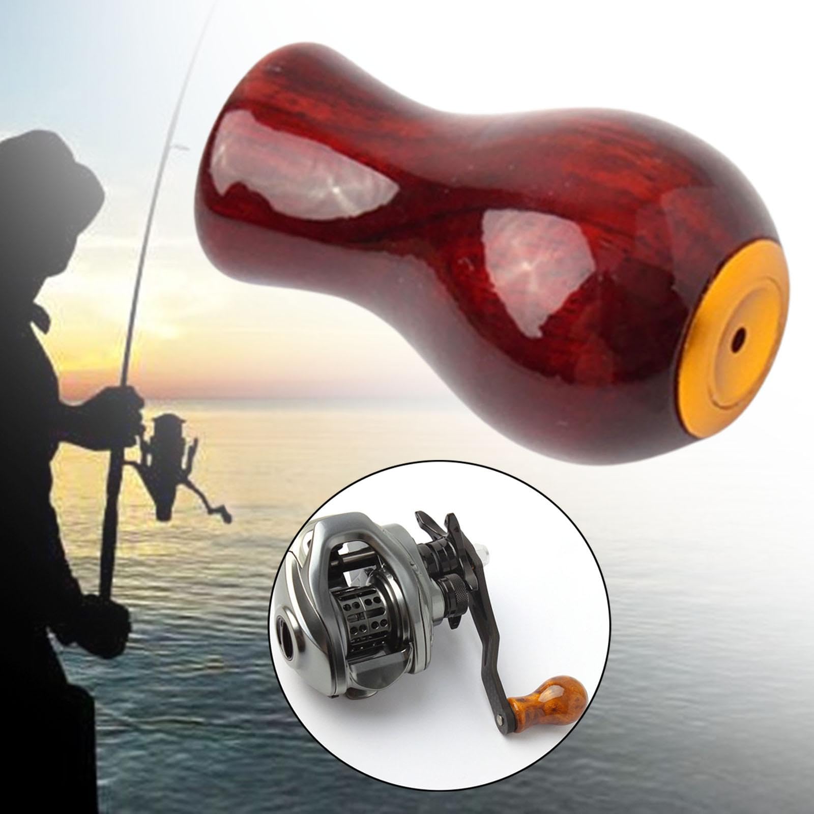 Menolana Reel Handle Knob Power Handle Knob Modified DIY Reel Refit Tool Accessory Reels Part Grip, red B
