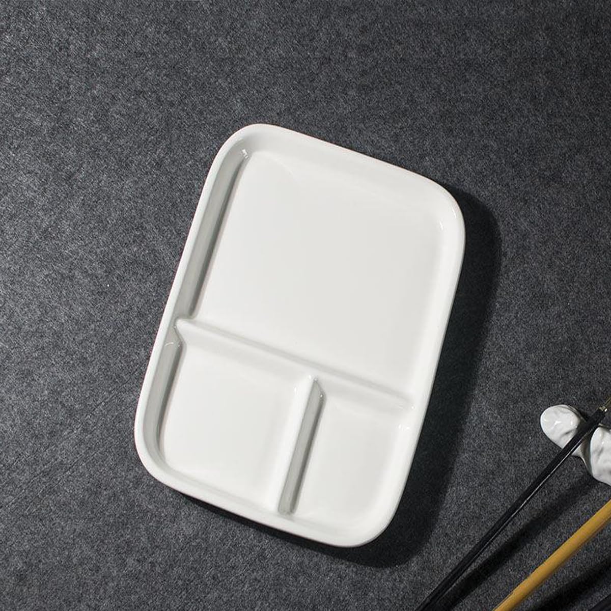 Palette d'aquarelle en porcelaine de 25,4 x 17,8 cm, plateau de mélange rectangulaire en céramique pour peintres, gouache