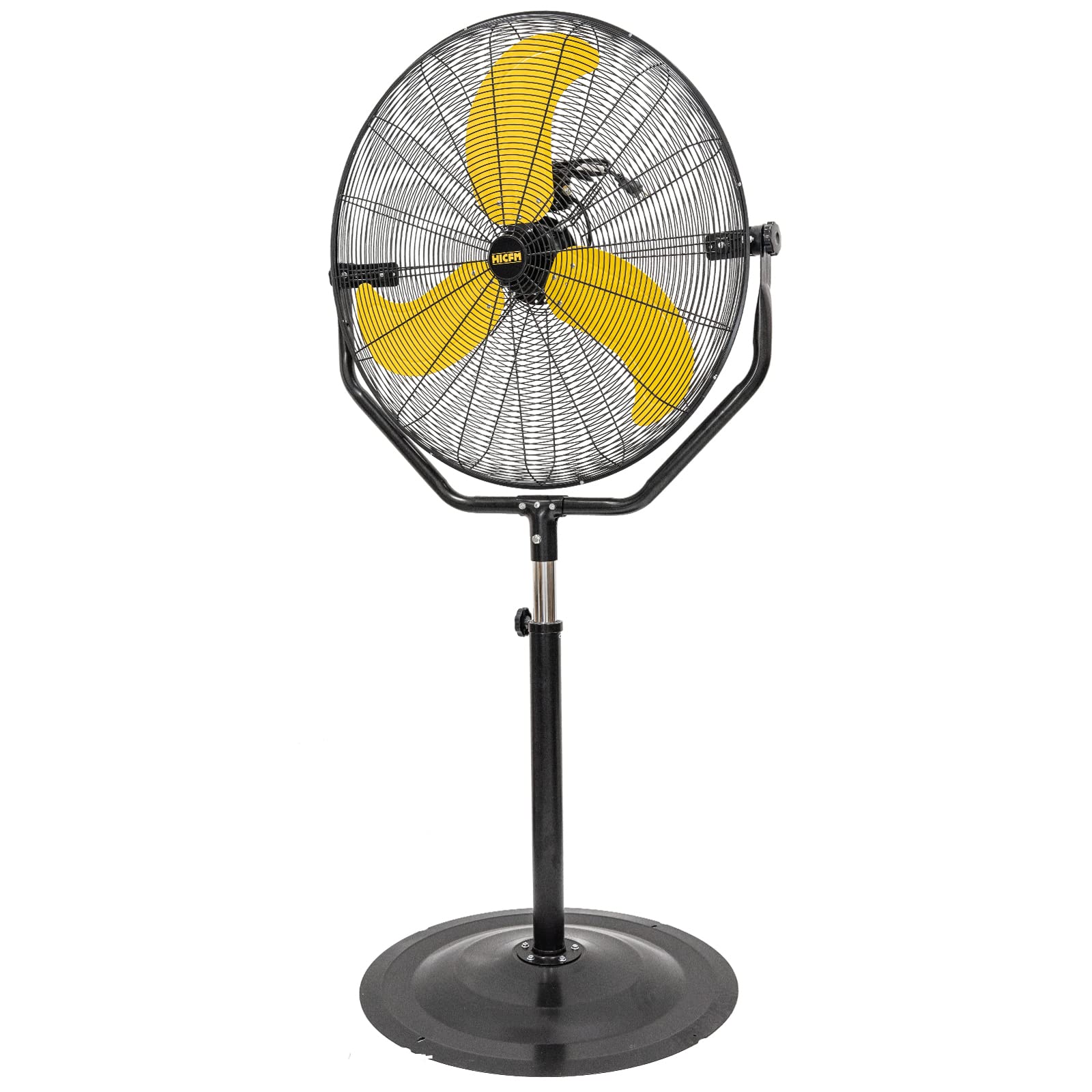 HiCFM 30 inch Tilting Pedestal Fan, 3-Speed 7600 CFM High Velocity Stand Up Fan with 1/3 Powerful Motor for Commercial Industrial Warehouse Gym Garage - UL Safety Listed