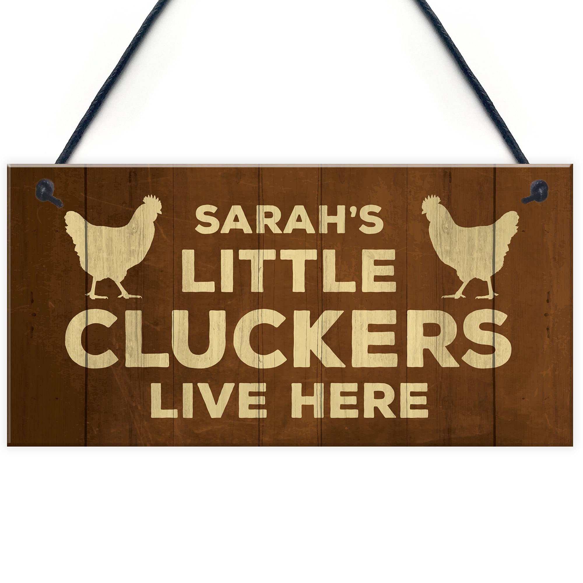 Red Ocean Red Novelty Little Cluckers Sign Funny Chicken Sign Personalised Plaque For Garden Shed