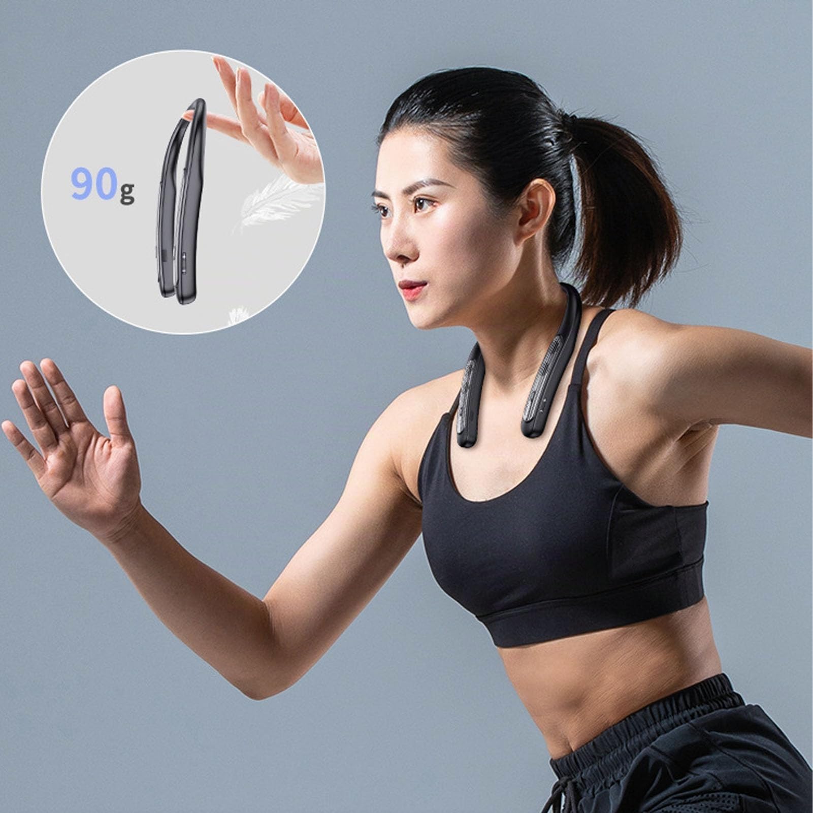Asixxsix Altavoz Bluetooth de Banda para la Banda para el Cuello, Altavoz de Cuello de Sonido Estéreo 3D con Tiempo de Juego de 12 H y Micrófono Incorporado, Altavoz Inalámbrico,