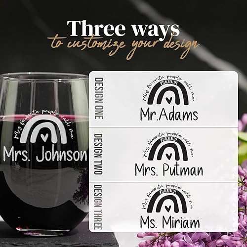 Miniatura 3 de Copa de vino personalizada sin tallo, regalo de agradecimiento para profesores, regalo para ella, regalo para profesor, regreso a clases, regalo de