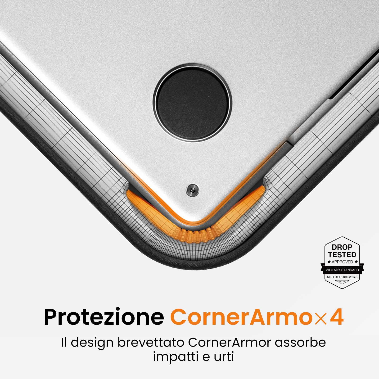 tomtoc 360° Slim Custodia per Nuovo 13 Pollici MacBook Air M5 (2026), M4/A3240 (2025), M3/M2/M1, Compatibile anche con 13 Pollici MacBook Neo A18 Pro, Custodia Protettiva CornerArmor