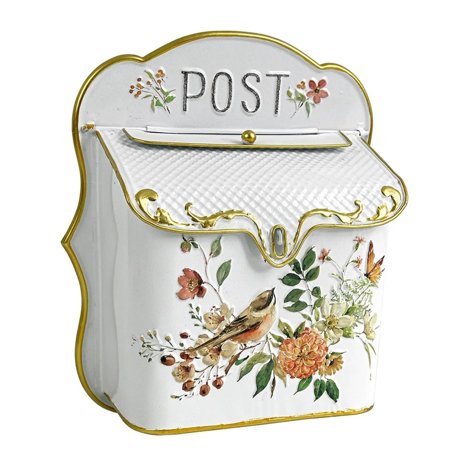 Wall Mounted Letterbox Wall Mounted Post Box Mailboxes Letter Metal Farmhouse Decoration Crafts Mailbox Vintage Outside(01)