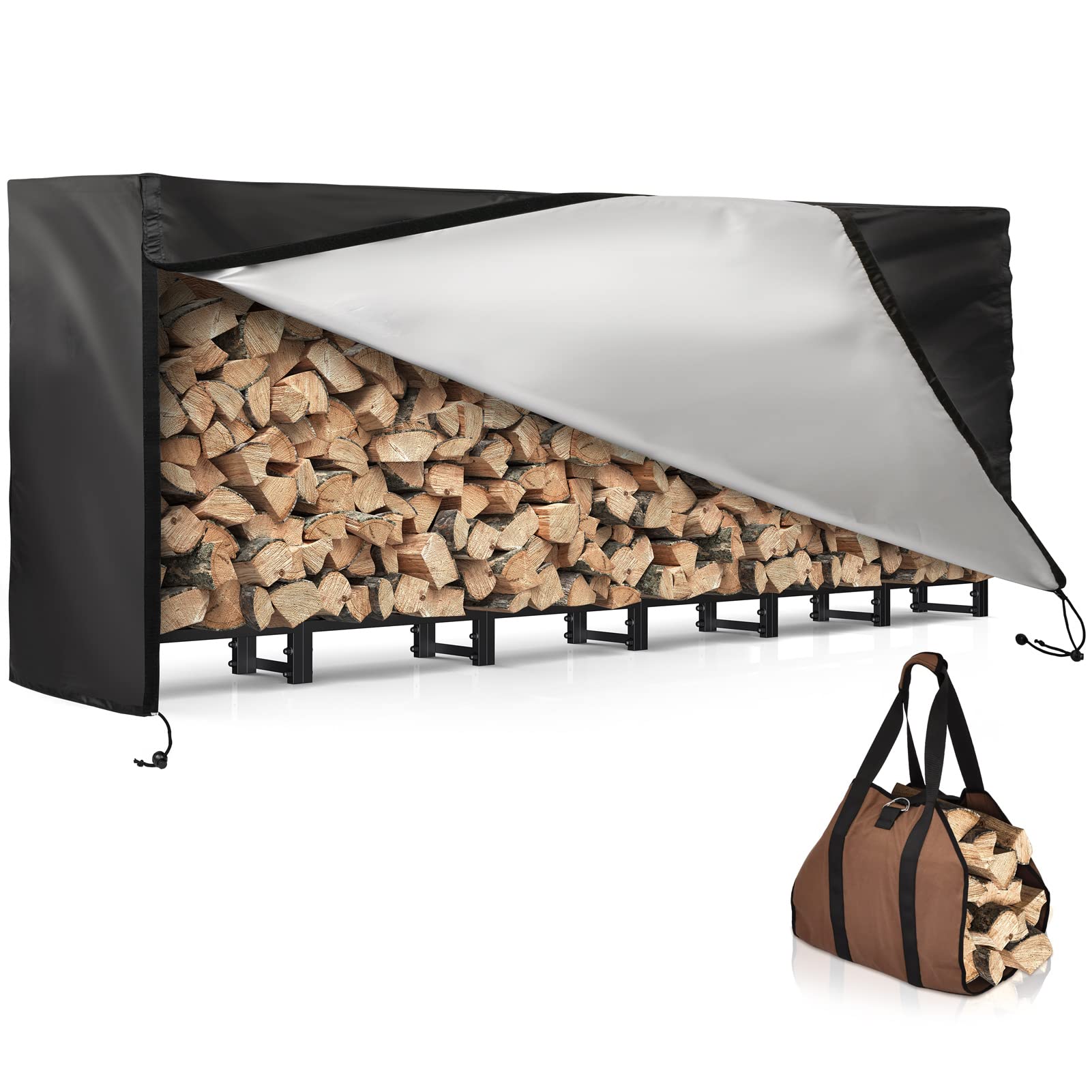 Buy SunyesH Firewood Rack Outdoor 6ft with Waterproof Cover Heavy