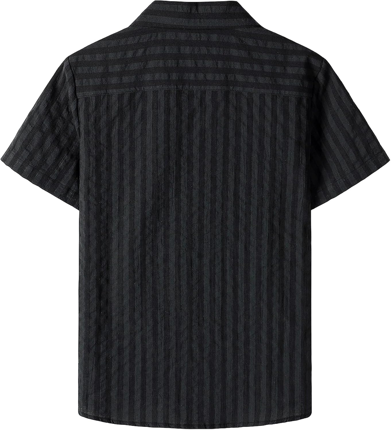 JOGAL Big Boys Cuban Collar Button Down Shirt Short Sleeve Casual Hawaiian Shirt Summer Beach Striped Tops for 6-14 Years Old - Image 2