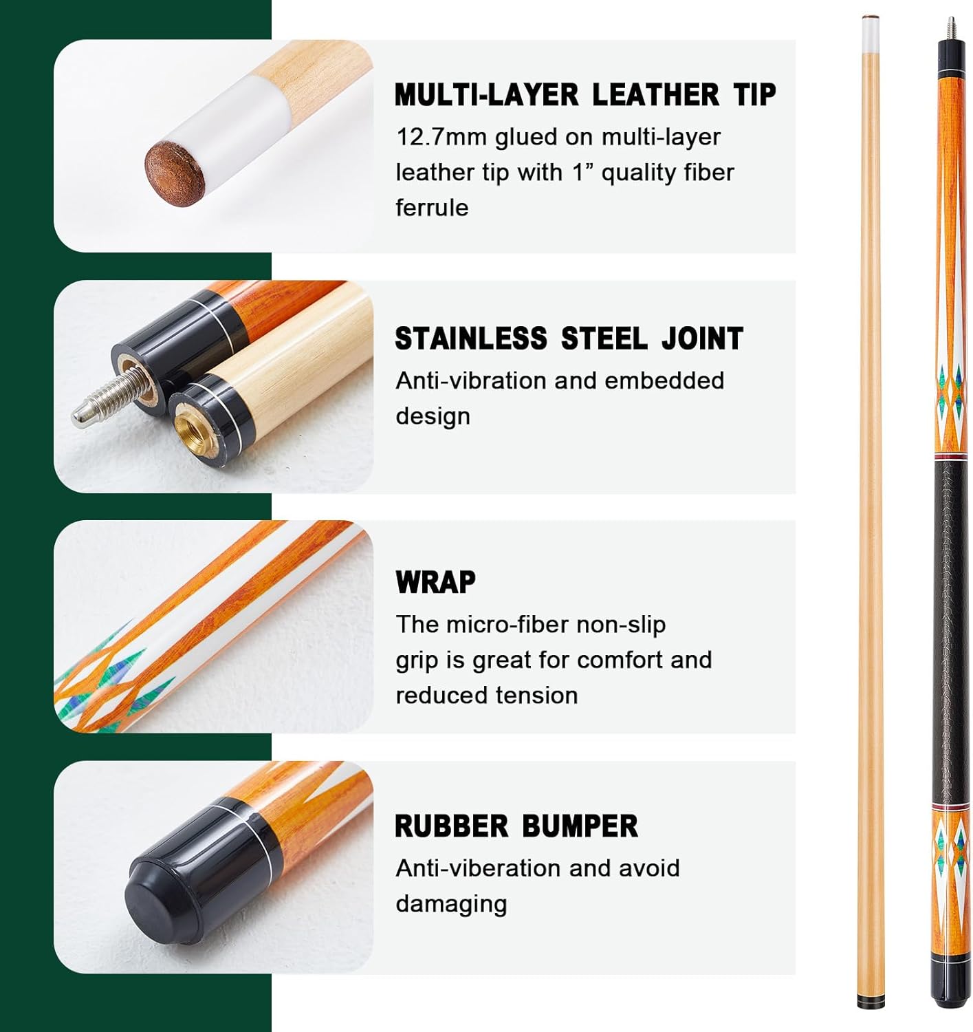 Liliful Pool Table Accessories Billiards Accessories Billiard Pool Balls with Triangle and Diamond Ball Holder Cue Chalks Pool Cue Tip Pool Sticks Pool Table Brush Set (Classic Style)