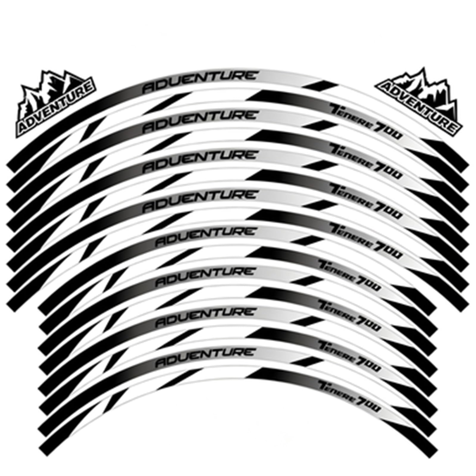 Motorcycle Wheel Sticker Motocross Rim Stripe Decals for Yamaha for Tenere 700 for Tenere700 XT700 XT 21/18(Color3)