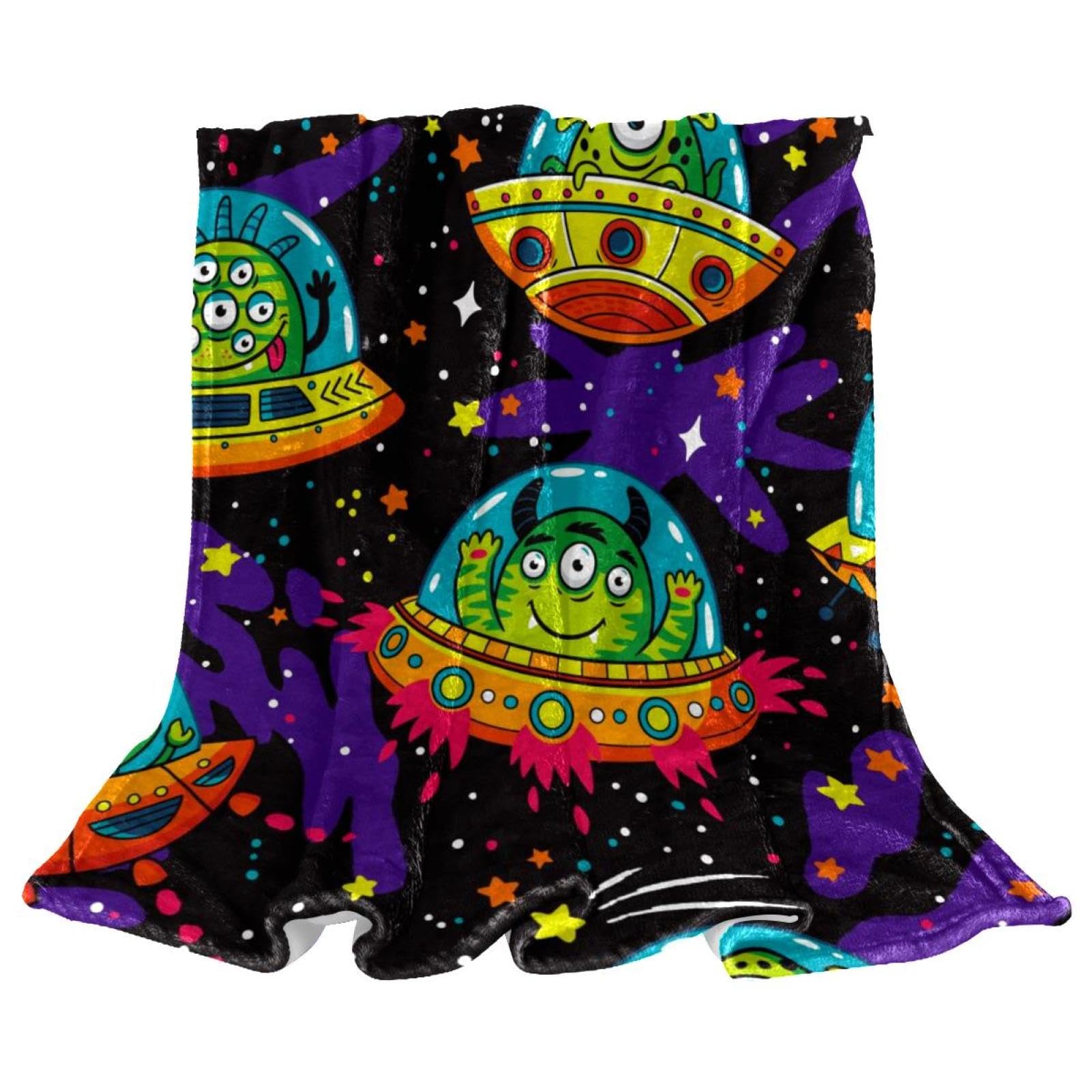 Couverture polaire alien cartoon lit et canapé salon 150x200
