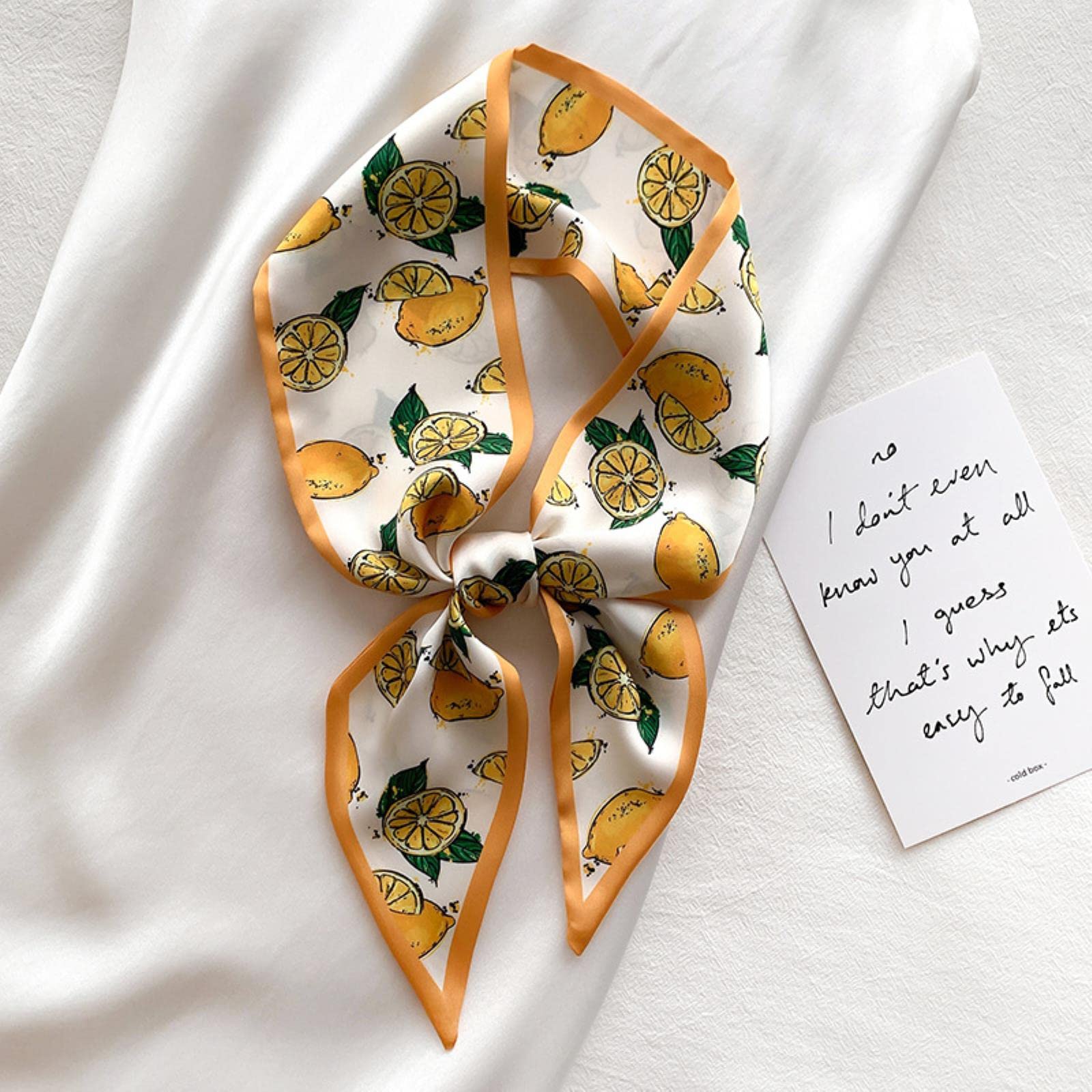 ACiyD Bufanda Moda Seda Cuello Bufanda Lujo Encantador Floral Lazo para el Cabello Bufandas Diadema Chales y envolturas Pañuelo para el Cuello 100 * 10Cm (4 A)