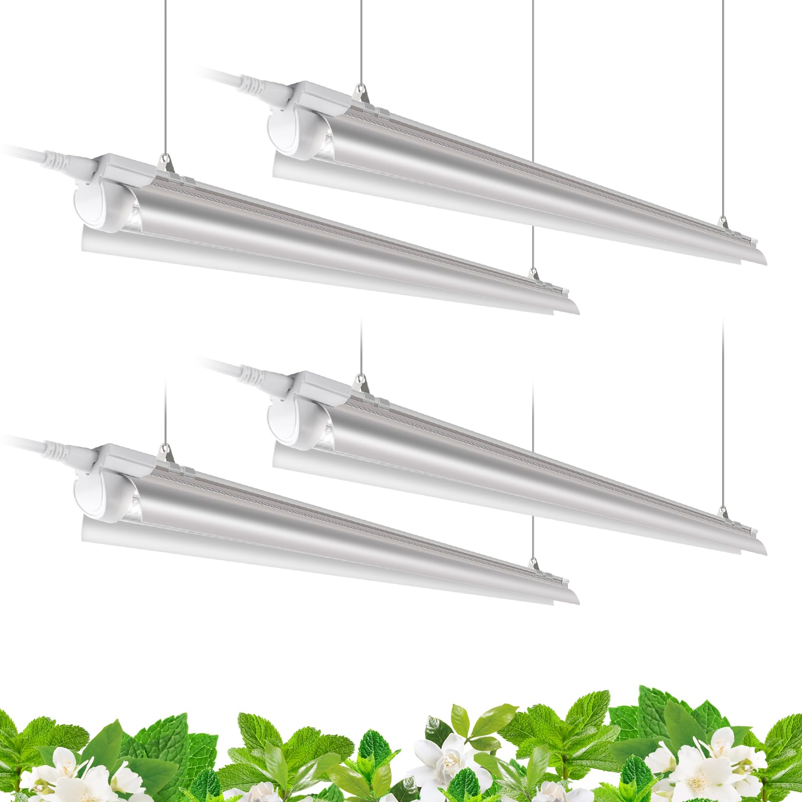Barrina T8 Grow Lights for Indoor Plants, 4FT Full Spectrum Grow Light, 168W(4 x 42W), Plant Lights for Greenhouse Indoor Growing, V-Shape with Reflector, Linkable, 5000K Daylight White, 4 Packs-image-26