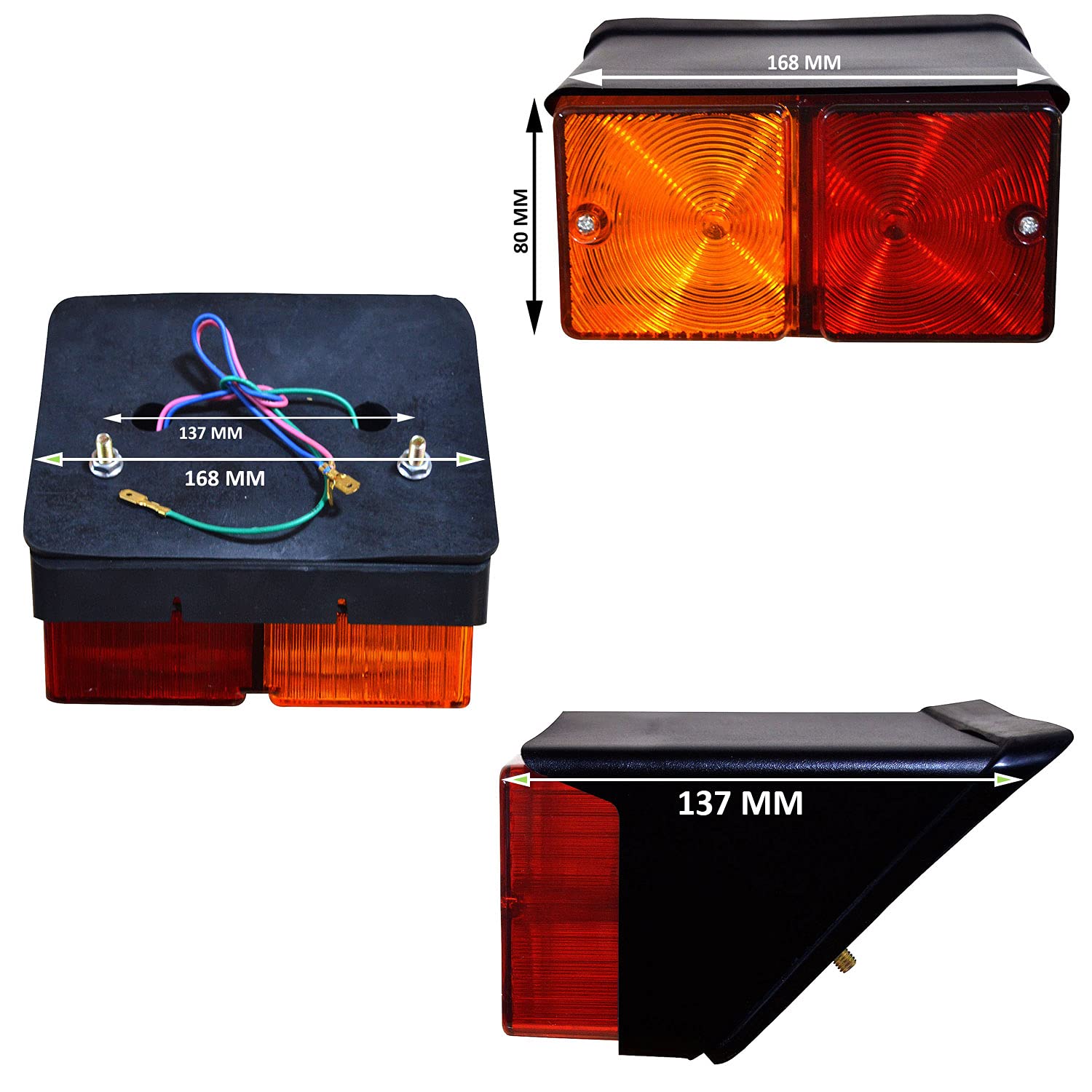 Sostituzione del gruppo luci posteriori della lampada combinata posteriore a LED super luminoso da 12 V per Case/IH | FIAT | Ford New Holland trattori 6610 535 515 4610 (verde) (12 Volt)