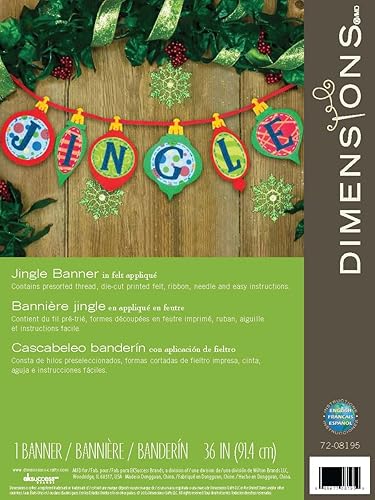 Miniatura 2 de Dimensions Banner de apliques de fieltro para manualidades, cascabel