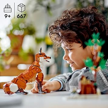LEGO Creator Jungle Animals: Red Fox 31154 – Christmas Gift Idea for Kids Ages 9 and Over, 3’ in 1 Creative Toy Making Set (667 Pieces) with Owl and Squirrel Model Options