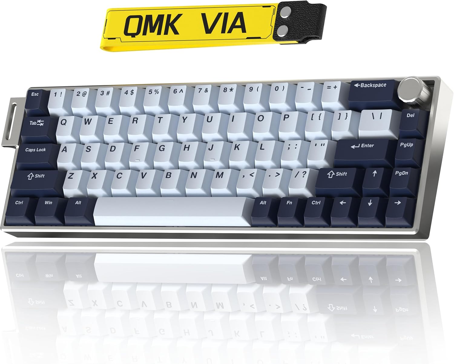 KG18 65% Compact Mechanical Keyboard - QMK/VIA Programmable, Hot-Swappable, Gasket Mount, Volume Knob, 32-bit ARM4 Chip, RGB Backlit (68 Keys, USB-C, Aluminum Frame) (Green)