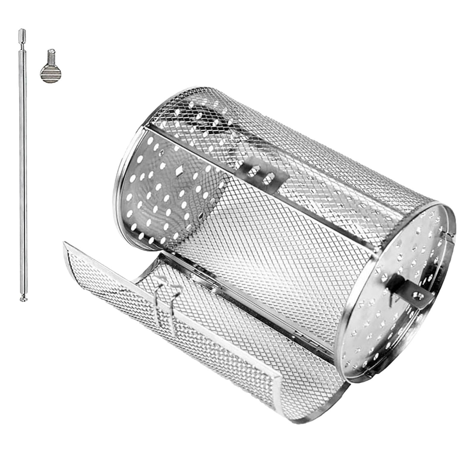 Panier de barbecue rotatif en acier inoxydable pour camping et grillades multifonction
