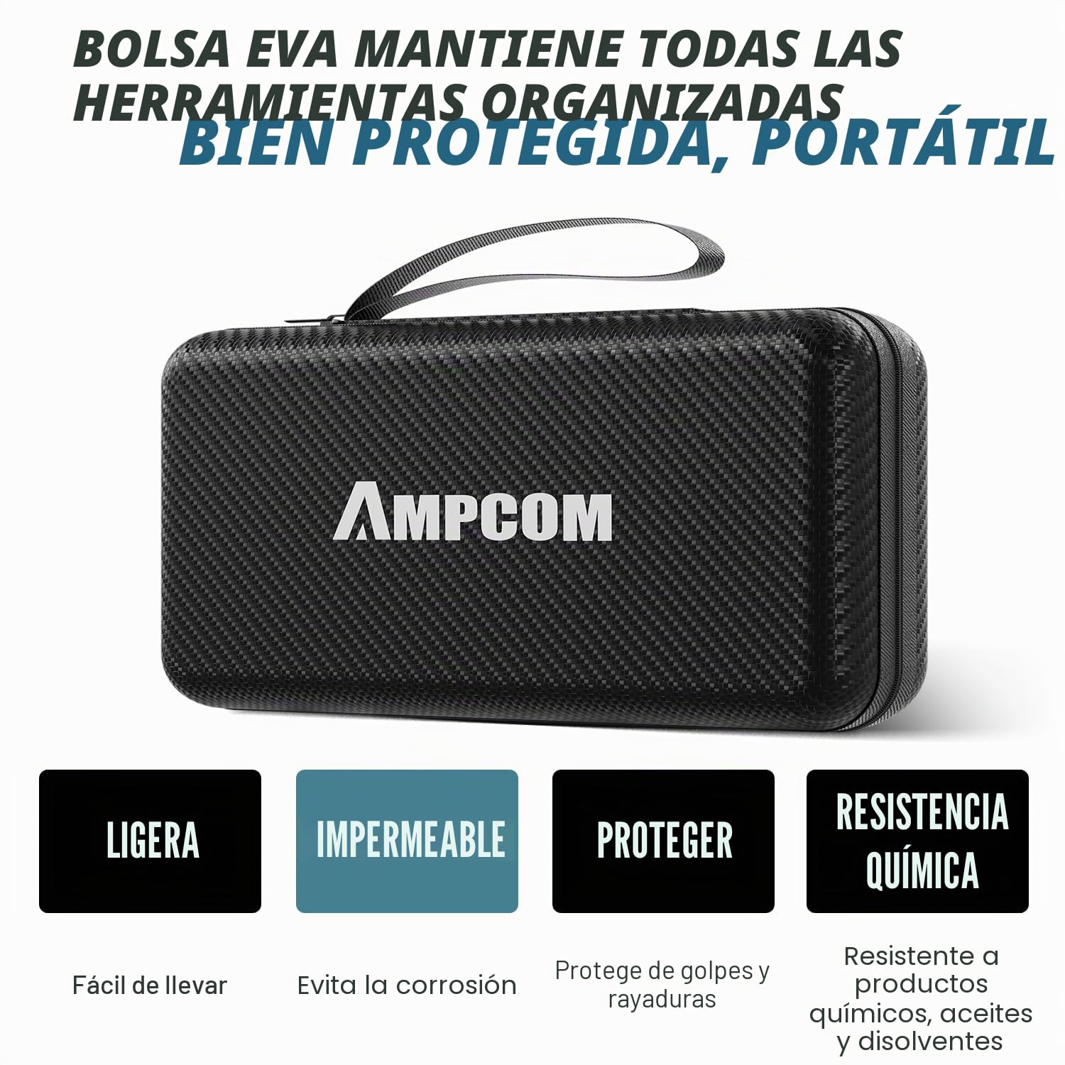 AMP COM 7 en 1 Kit de herramientas RJ45/RJ11 para conectores Cat6/Cat5e/Cat5 y pelacables de perforación 110 en bolsa impermeable