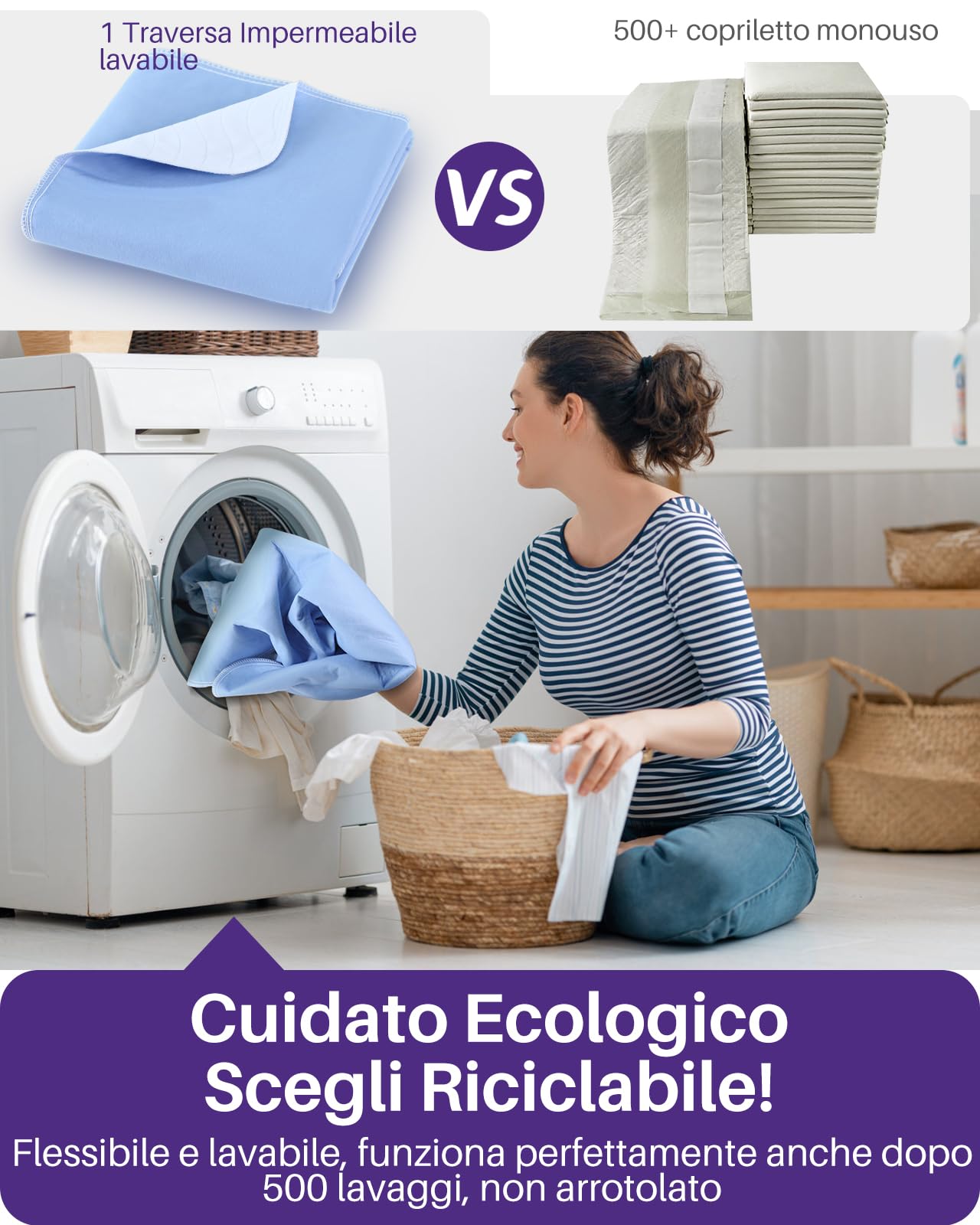 Kekoy traversa impermeabile riutilizzabile per letto per anziani e adulti | protegge il letto contro perdite urinarie, adatta per addestramento all'igiene, 4 pezzi, 86 x 91 cm
