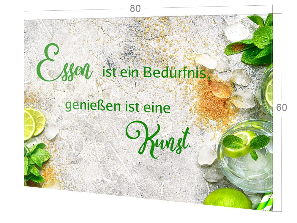 GRAZDesign Spritzschutz Küchenrückwand Glas Küche für Herd & Küchenspüle, Glasplatte für Rückwand Küchenwand Wandschutz | 80x60cm