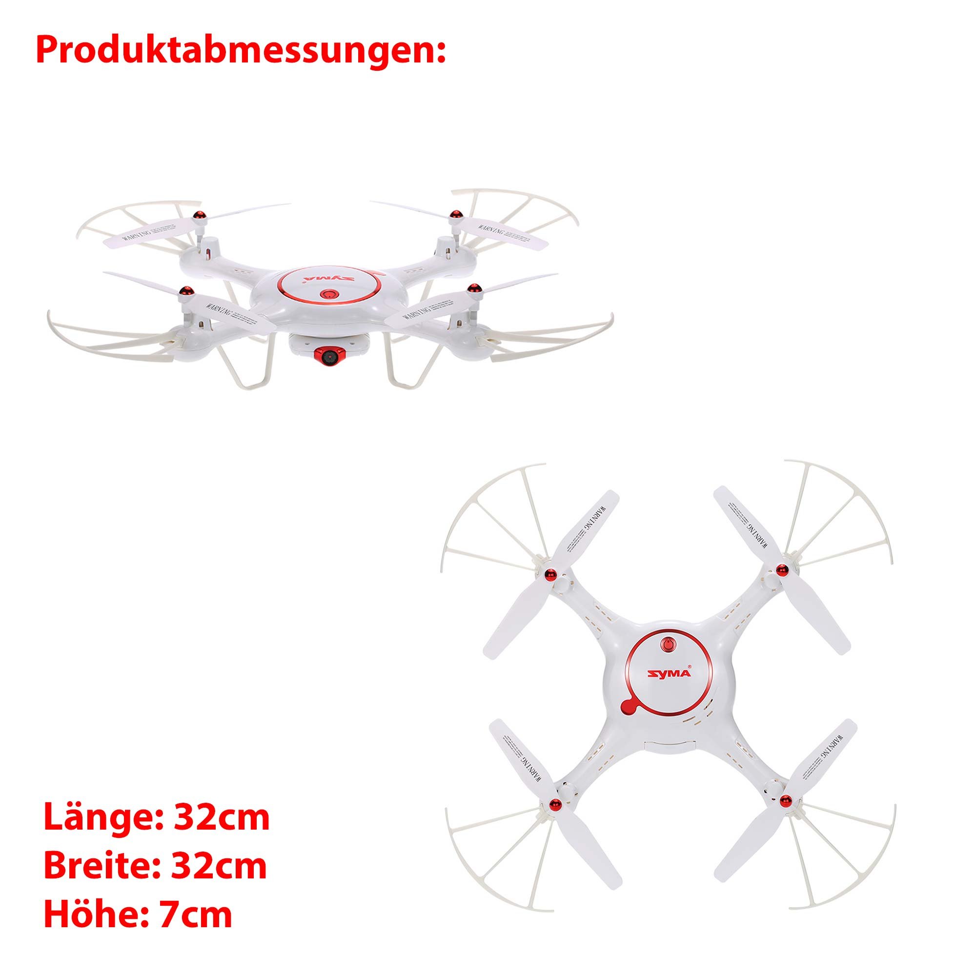 RC ferngesteuerte 4.5 Kanal Drohne mit HD-Kamera, LED Quadcopter, Drone mit Gyroskop, Headless-Mode, Höhen-Barometer, 3D-Flip Looping, Propeller-Schutz, Spielzeug Quadrocopter für Kinder u. Erwachsene