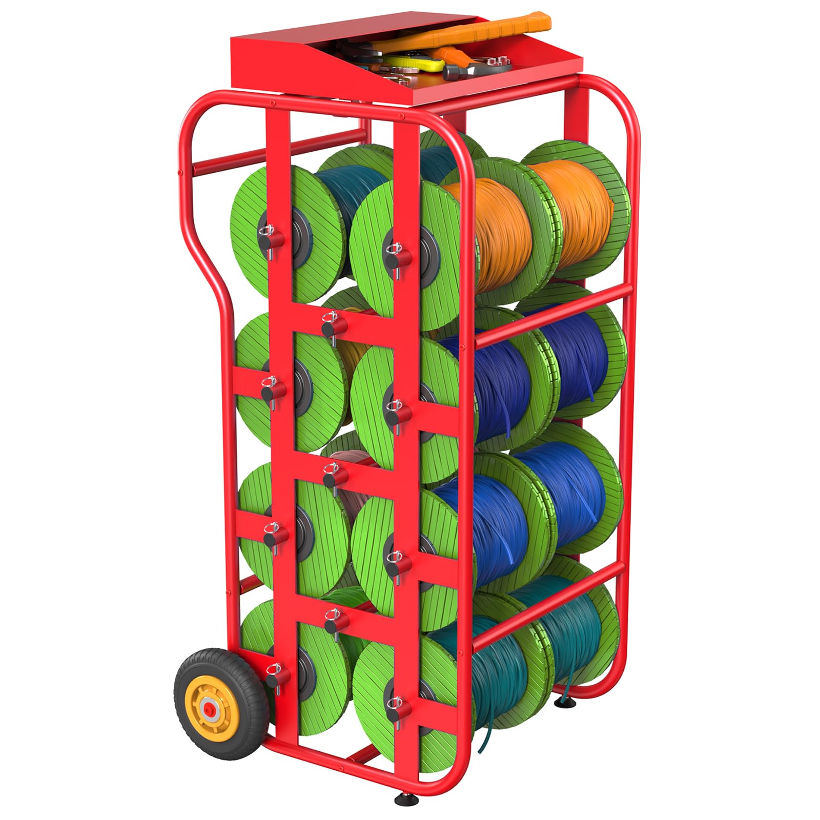 Amazon.com: Wire Spool Rack, Cable Dispenser Cart with Wheels, 11 Rods ...