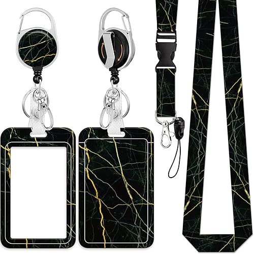 Soporte para tarjeta de identificación con cordón, carrete retráctil con clip giratorio para cinturón, cordón desmontable, etiqueta de tarjeta de