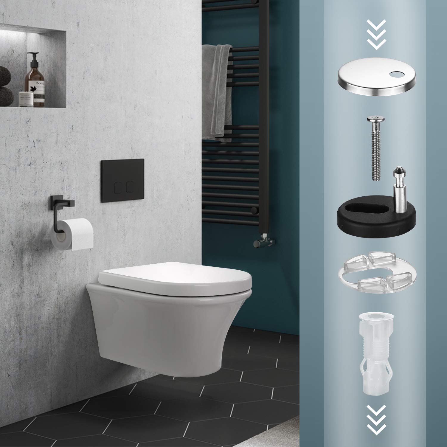 Sedile WC Sana Silenzioso per una facile installazione e pulizia ATSTY11-U