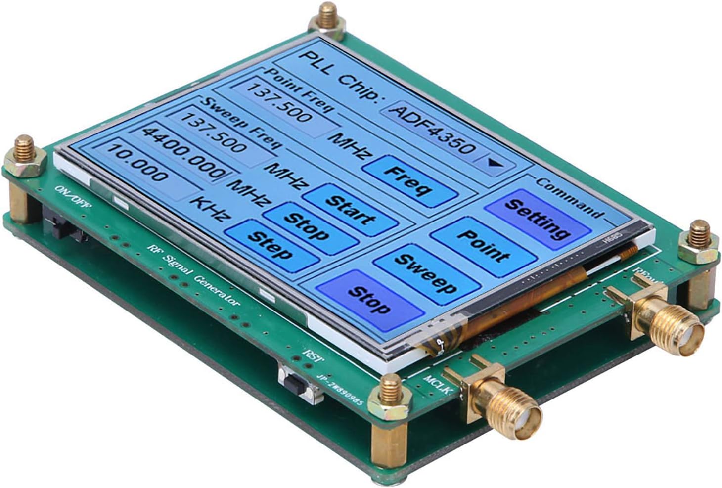 RF Sweep Frequency Signal Generator Compact Design Full Touch Screen for Wireless Infrastructure, Test Equipment and LAN, SMA Female Output, ADF4350/ ADF4351 for PC Control (ADF4350)