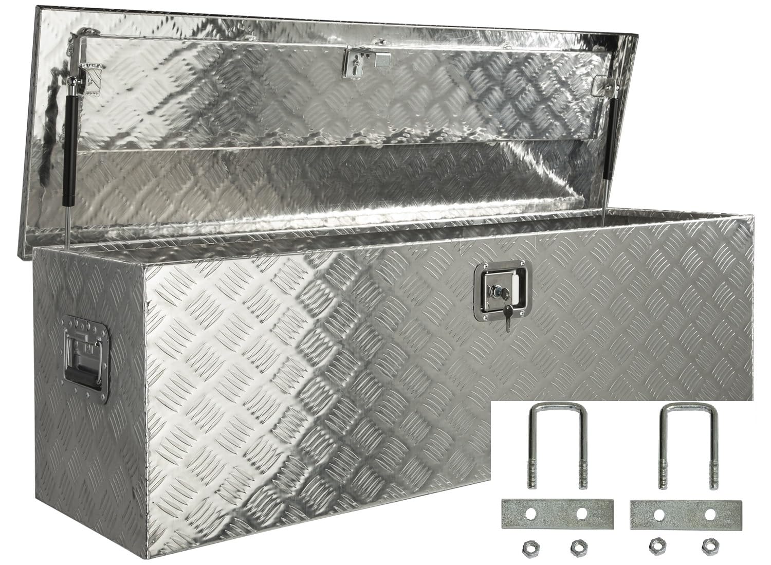 Caja de aluminio para herramientas de aluminio, caja de herramientas, caja de metal, aprox. 180 L