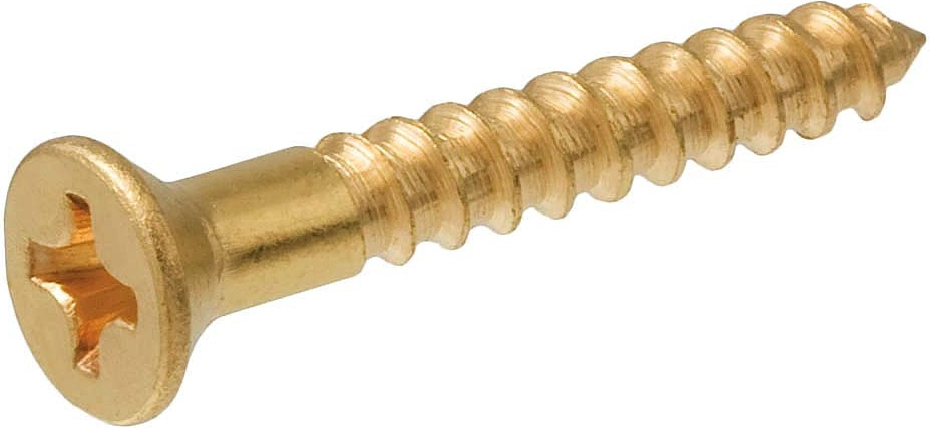 Crown Bolt 23252#8 x 3/4 Inch Brass Flat-Head Phillips Wood Screws, 100-Count