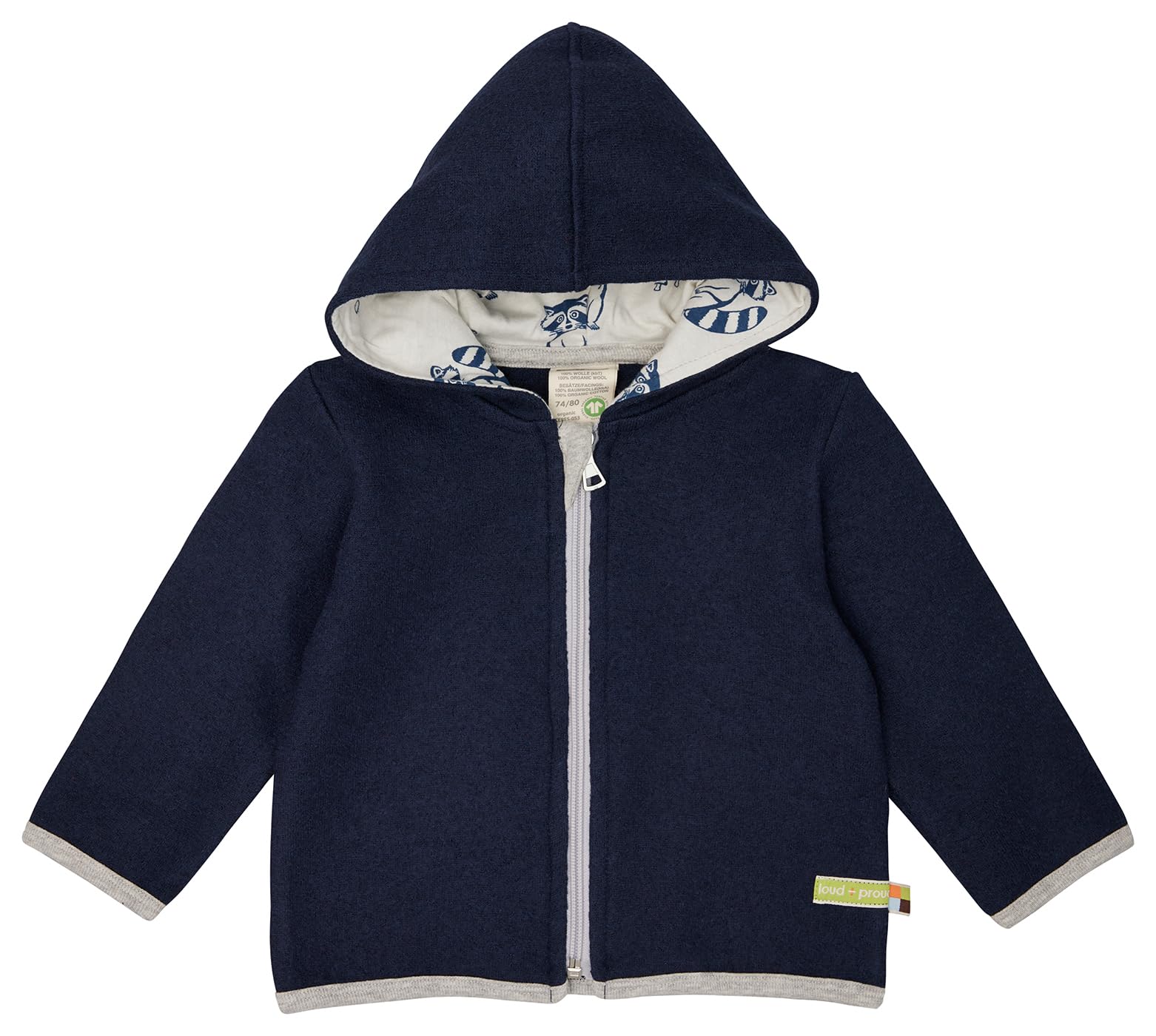 loud + proud Unisex Kinder Wollwalk, Gots Zertifiziert Jacke