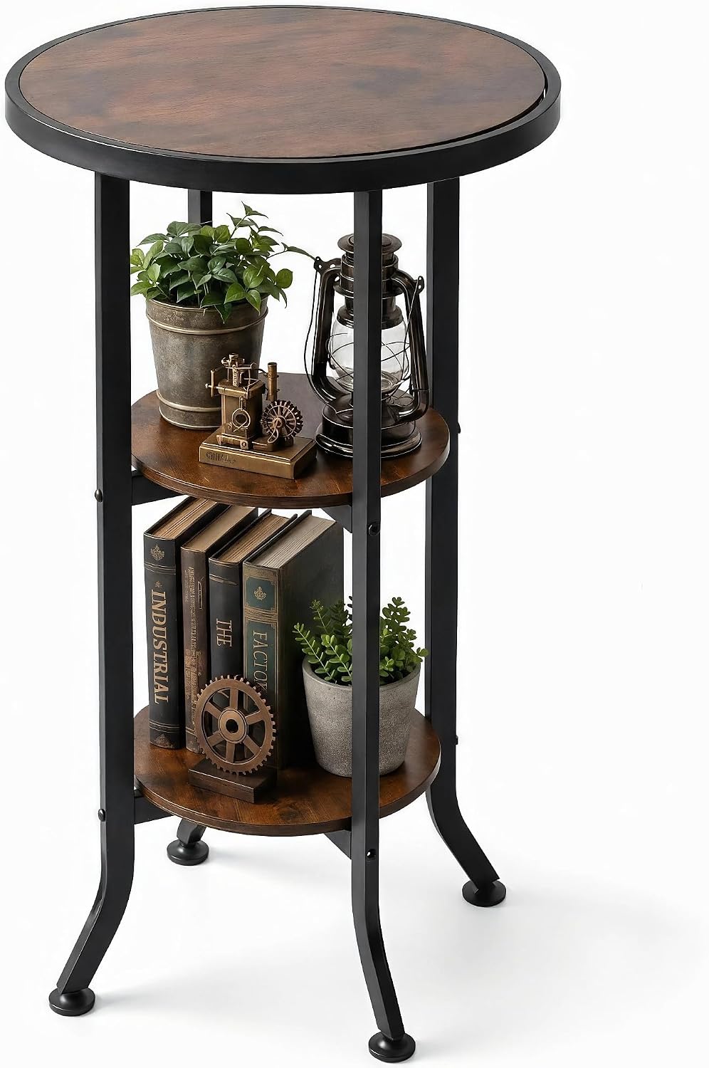 Bar Counter Height Table, 3-Tier Round High Top Pub Bistro Table