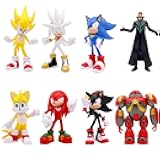 8PCS Super Speed Hedgehog Action Figures, 5.2-5.7-Inch PVC Figures, Perfect for Kids and Anime Movie Fans