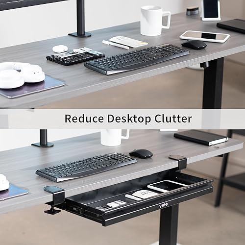 Miniatura 6 de VIVO DESK-DR22L - Cajón deslizante extraíble para debajo de la mesa de 22 pulgadas para escritorio de oficina, organizador de almacenamiento poco