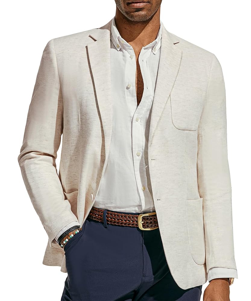 ポールハーデン25ss pocket blazer PJ PAUL JONES Men's Cotton Suit Jacket Slim Fit Linen