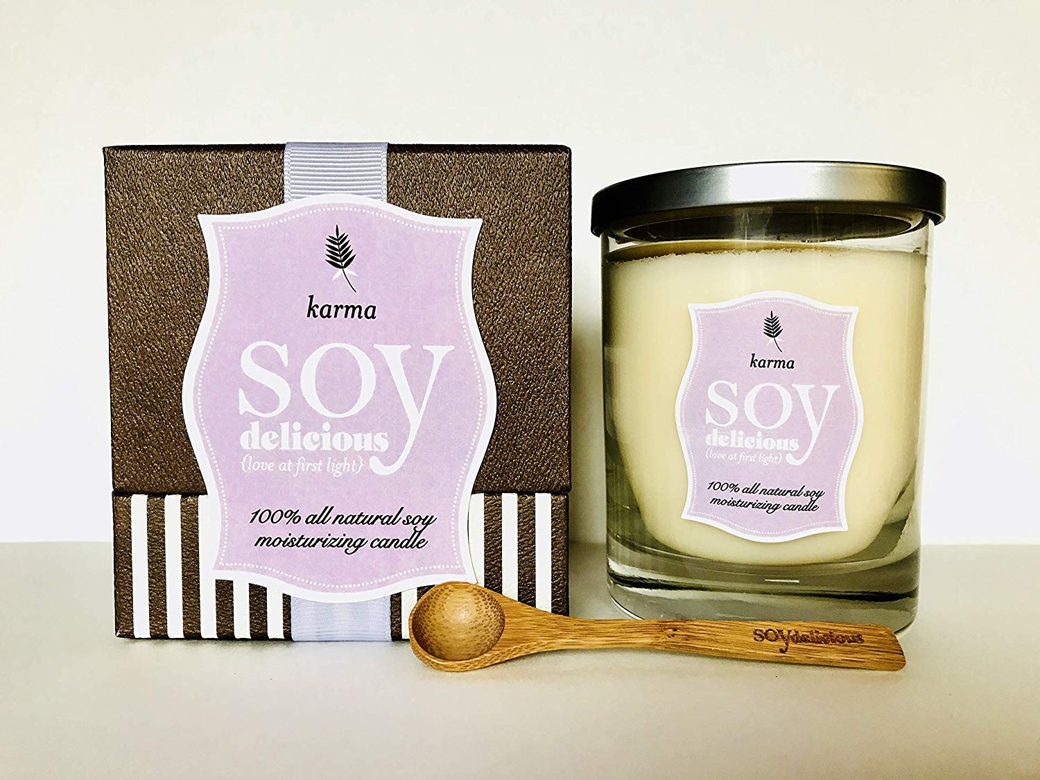 100% All Natural Soy Moisturizing Scented Candle, Hot Oil Treatment Massage- Aromatherapy Full Size Karma, Lavender, Warm Vanilla Aroma