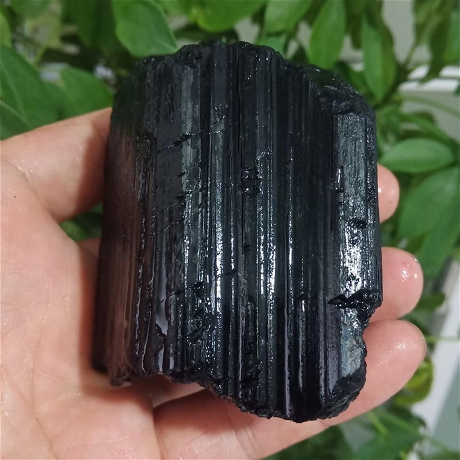 Kristallornamente Natürlicher schwarzer Turmalin-Reparaturerz-Mineralexemplar, Heilkristall-Strahlungsenergiestein Wunderschöner Kristall(430-500g)
