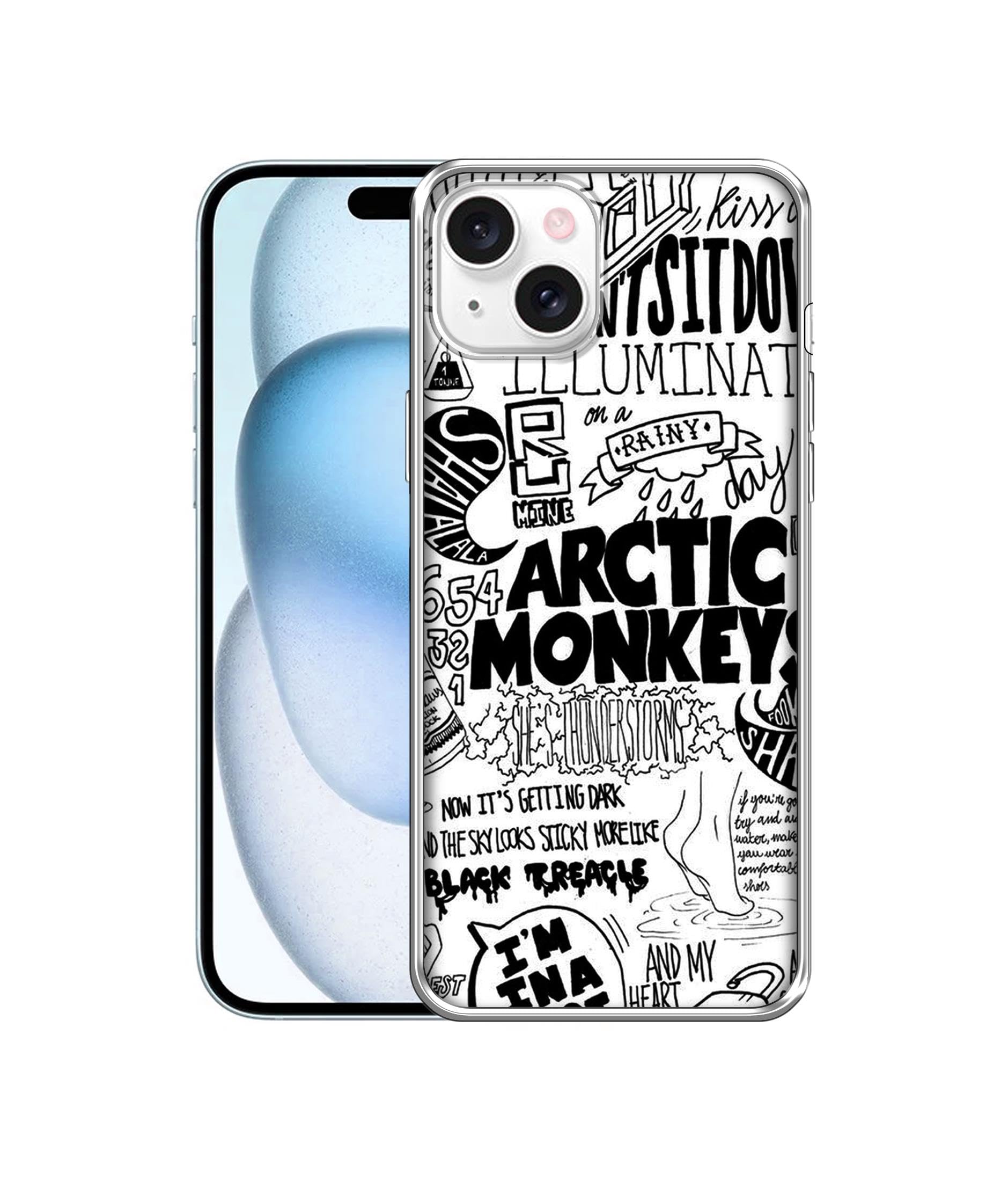Casotec Arctic Monkeys Pattern Design Printed Silicon Soft TPU Back Case Cover for Apple iPhone 15