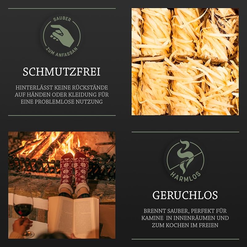 Log-Barn 500 db Természetes Fa Tűzgyújtó - Eco Wood Firelighter Szett Kályha, Grill és Kemence Használatra