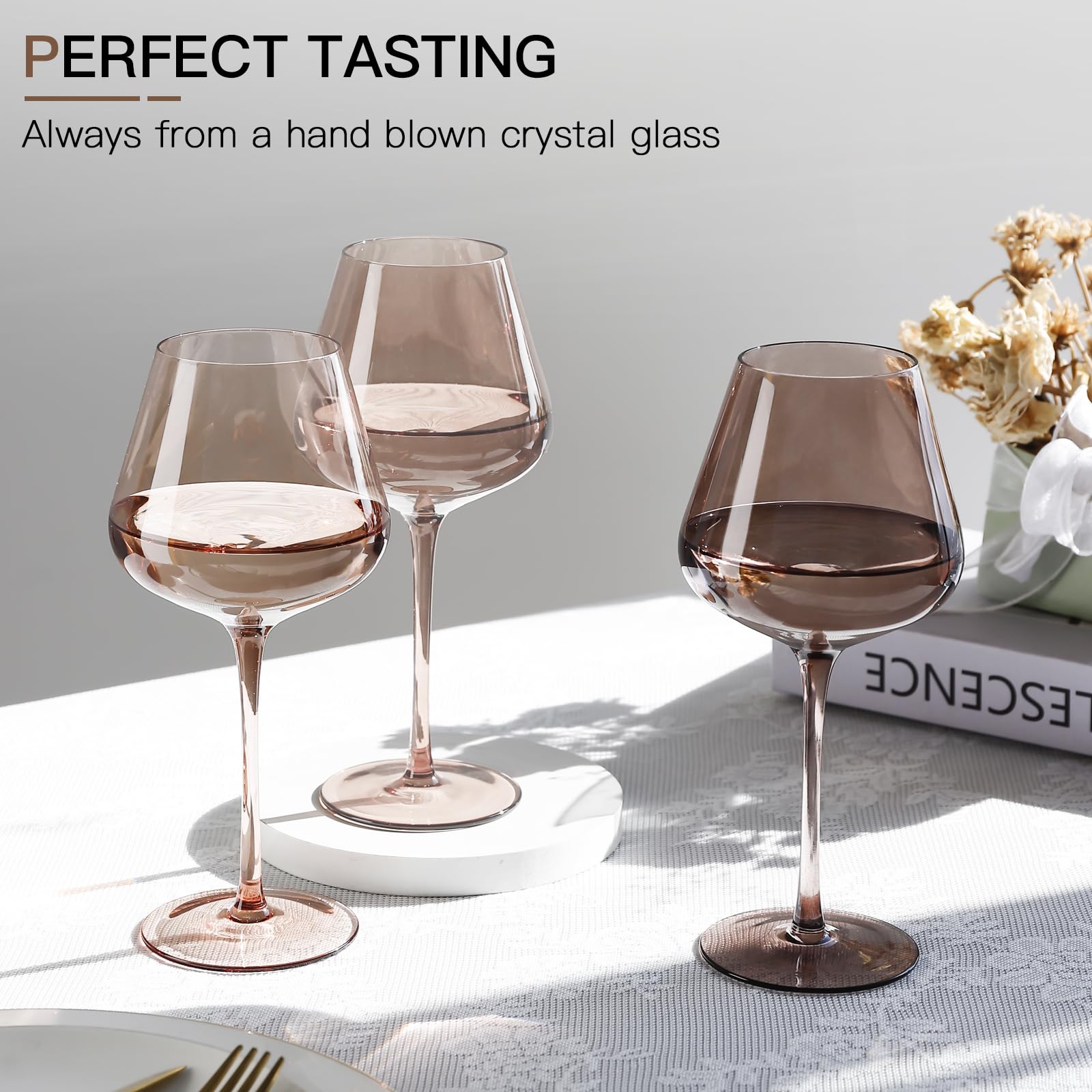 Venus Weinglas-Set, bleifreie Kristall-Burgunder-Weingläser, Glaswaren für Partys und besondere Anlässe, 170 ml, 510 ml